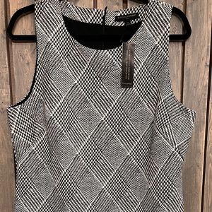 Banana Republic plaid dress size 12. NWT. Black & white.